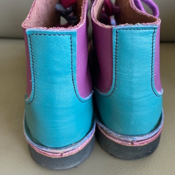 Funky 'Dragon' above-ankle booties US 7 leather lace-up multicolour - Picture 12 of 16